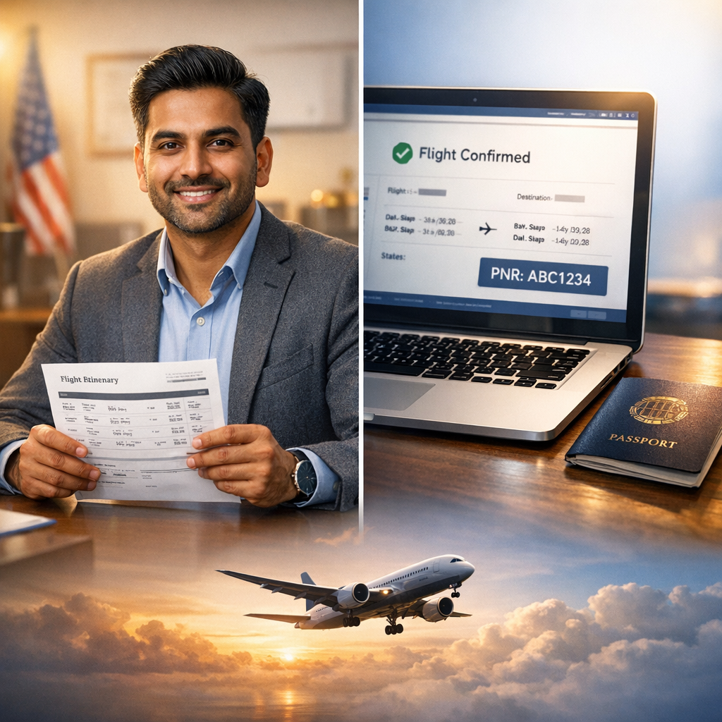 Flight Itinerary for US B1/B2 Visa Interview: What Indian Applicants Must Know in 2026